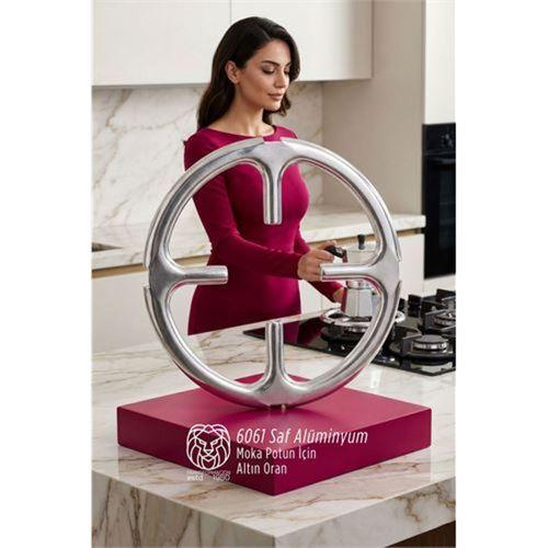 Emily Rosewood Serisi Saf Alüminyum Moka Pot ve Cezve Ocak Küçültücü - Kamp Yardımcısı