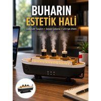 Dekoratif Gemi Modeli 7 Renk Işıklı Hava Nemlendirici Ve Oda Kokusu Difüzörü Yeni Nesil
