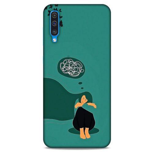 Samsung Galaxy A50 Kılıf Depresyon (11) Tam Koruma Siyah Gri