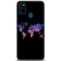 Samsung Galaxy M30S Kılıf HD Baskılı Kılıf - Dünya Haritası + Tam Ekran Koruyucu