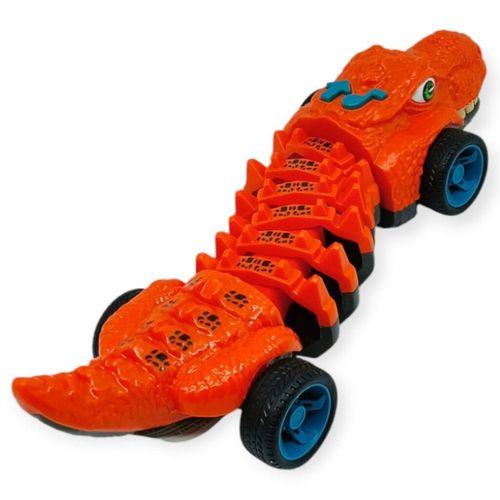 Timsah Araba - Otomatik Hareketli Sesli Işıklı 32 cm - Koyu Turuncu Timsah