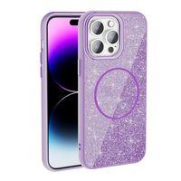 Apple iPhone 14 Pro Max Kılıf M-safe Şarj Özellikli Parlayan Simli Zore Okso Kapak