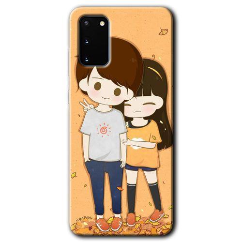MRCİLETİSİM MRCİLETİSİM Samsung Galaxy S20 Kılıf HD Desen Baskılı Arka Kapak + Temperli Cam - Şıpsevdi Çift