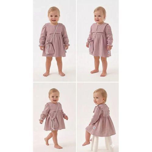 6-24 Ay Müslin Keten Pamuk Çanta Bebek Elbise