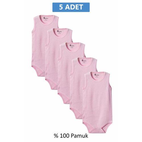 Pembe Askılı Body Zıbın 7-12 YAŞ Çocuklar İçin (5 ADET) Alttan Çıtçıtlı Özel Gereksinimli-D