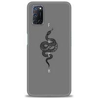 Oppo A72 Kılıf HD Baskılı Kılıf - Siyah Yılan + Tam Ekran Koruyucu