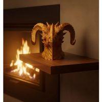 Asil Tasarım Gold–red Ejderha Heykeli Hediyelik Fantastik Dekor