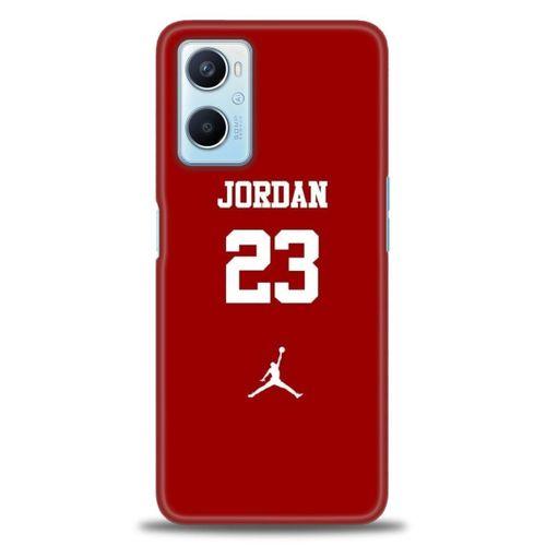 Oppo A96 4G Kılıf HD Baskılı Kılıf - Jordan Kırmızı + Tam Ekran Koruyucu