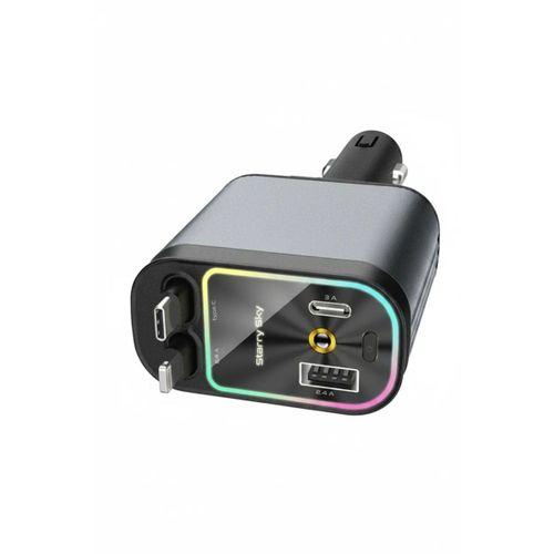 4’ü 1 Arada Araç Çakmaklık Şarj Cihazı 66w Type-c Hızlı Şarj Çift Usb Telefon Şarj Geri Çekilebilir Kablo