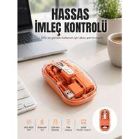 Bluetooth Ve Usb Destekli Kablosuz Şeffaf Mouse Sessiz Kullanım Yeni Nesil