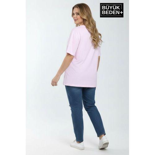 Süperlife Kadın Büyük Beden Brooklyn 1970 Baskılı 3xl-6xl Bisiklet Yaka Tshırt SPR25BTSK510-3