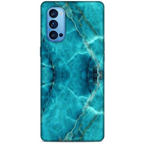Mermer Desenli (13) Tema Silikon Kap Turkuaz Oppo Reno 4 Pro Kılıf