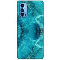 Mermer Desenli (13) Tema Silikon Kap Turkuaz Oppo Reno 4 Pro Kılıf