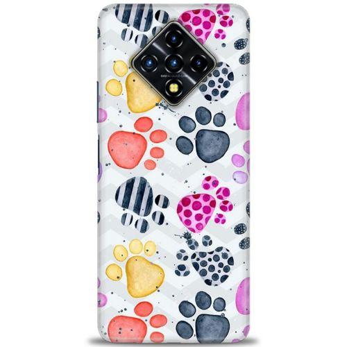 Infinix Zero 8 Kılıf HD Baskılı Kılıf - Renkli Patiler + Tam Ekran Koruyucu