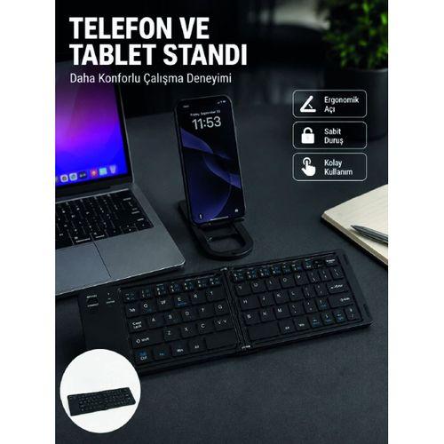 Bluetooth Katlanabilir Klavye Usb-c 3 Cihaz Bağlantılı Taşınabilir Klavye