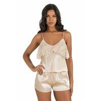 Fildişi Saten Şort Takımı 9214