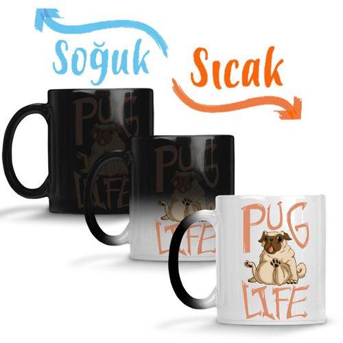 Thug Life Köpek Pug Life Sihirli Kupa Bardak Porselen