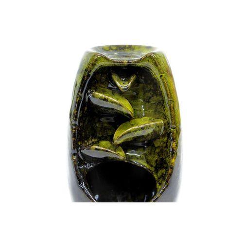 Seramik Yaprak Desen Geri Akışlı Tütsülük K.yeşil