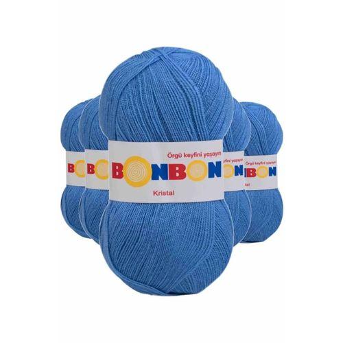 5 Adet Kristal El Örgü Lif İpi Açık Mavi 98236