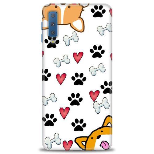 Samsung Galaxy A7 2018 Kılıf HD Baskılı Kılıf - Dog + Tam Ekran Koruyucu