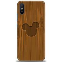 Xiaomi Redmi 9A Kılıf HD Baskılı Kılıf - Ahşap Mickey + Tam Ekran Koruyucu