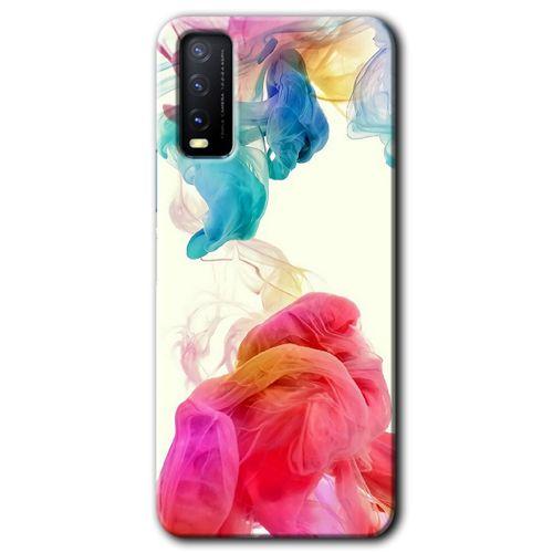 Vivo Y20s HD Baskılı Kılıf + 9D Tam Ekran Koruyucu - Gökkuşağı Color