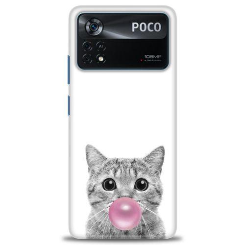 Xiaomi Poco X4 Pro 5G Kılıf HD Baskılı Kılıf - Cat + Tam Ekran Koruyucu