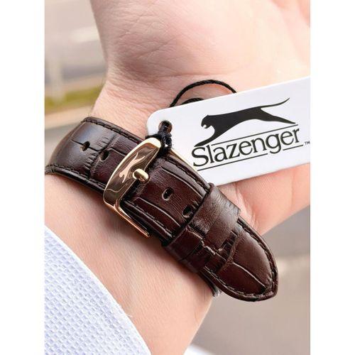 Slazenger Erkek Deri kordon Bileklik Hediyeli 2 Yıl Garantili Suya Dayanıklı Kol Saati VS.BLKT.0757