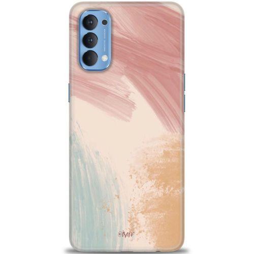 Oppo Reno 4 Kılıf HD Baskılı Kılıf - Soft Renkler + Tam Ekran Koruyucu