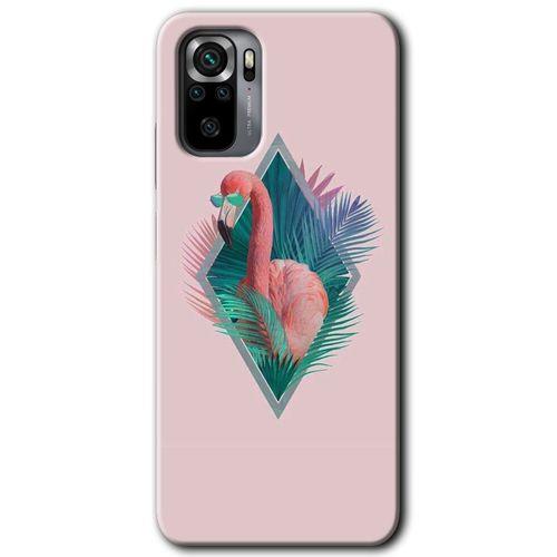 Xiaomi Redmi Note 10 Kılıf Kapak - Flamingo +Hayalet Ekran Yandan Gözükmez