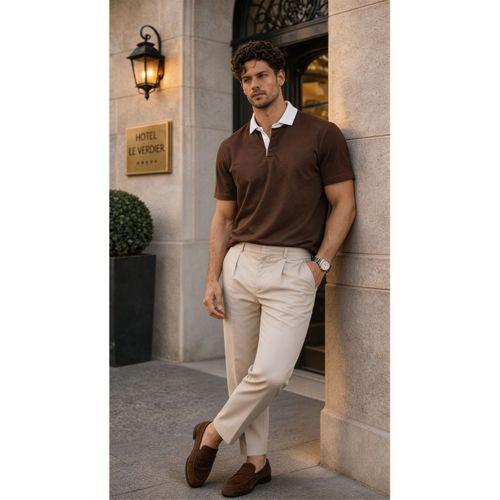 Arthur Regular Fit Nova Pike Kumaş Polo Yaka T-Shirt - Kahve