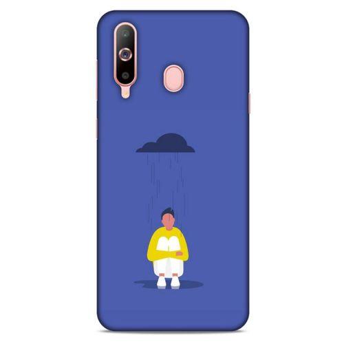 Samsung Galaxy A60 Kılıf Depresyon (21) Koruyucu Kapak Kahve Gold