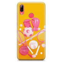 Huawei Y7 Prime 2019 Kılıf Boks Eldiveni Tenis Arka Kapak Koruma Desenli Full Koruyucu