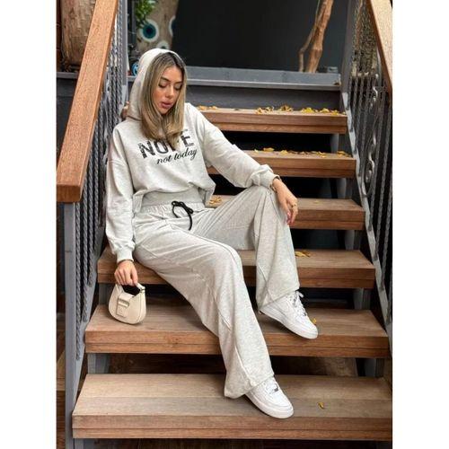 Pilelistore Kadın Uzun Kollu Nope Baskılı Beli Ribanalı Ikili Takım