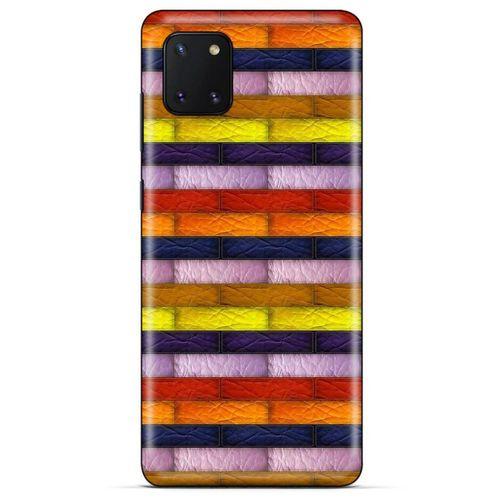Huawei Y5P Kılıf Patchwork (30) Silicone Case Şeker Pembe Sarı