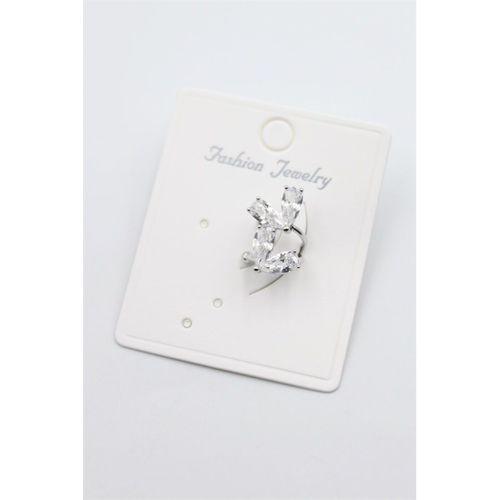 Taşlı Kıkırdak Küpe - Gümüş