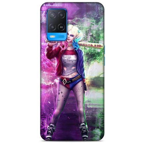 Oppo A54 4G Uyumlu Kılıf Harley Quinn (30) Silicone Case Koyu kahverengi