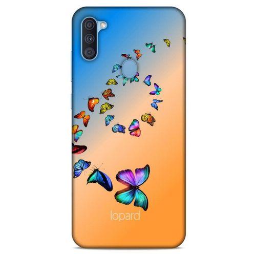 Samsung Galaxy A11 Kılıf Kelebek Etkisi (49) Ultra Silikon Kılıf Şeker Pembe Mavi
