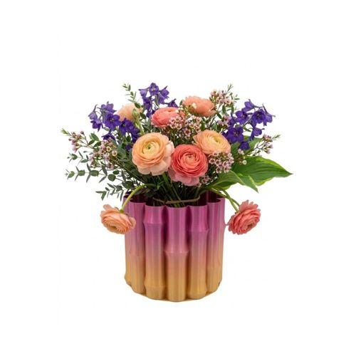 Modern 3d Baskı Mor Sarı Vazo Ev Ofis Dekorasyon Şık Tasarım