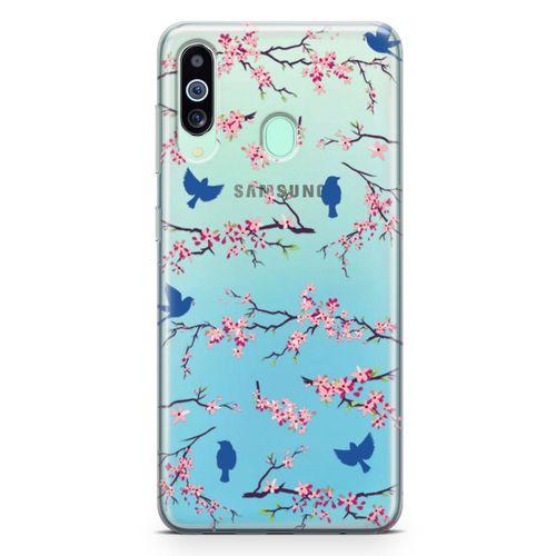 Samsung Galaxy M40 Kılıf Mavi Serçe Arka Kapak Koruma Desenli Full Koruyucu