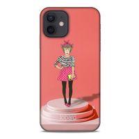 Apple iPhone 12 Kılıf FunnyMaX (9) Kılıf Gül Kurusu Maymun