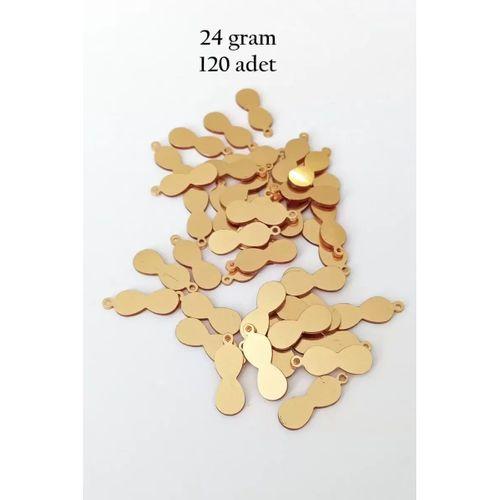 Oya Abiye Bileklik Kolye Pleksi Metalik Plastik Pul Altın Renk 24 gram 120 adet - BNC540