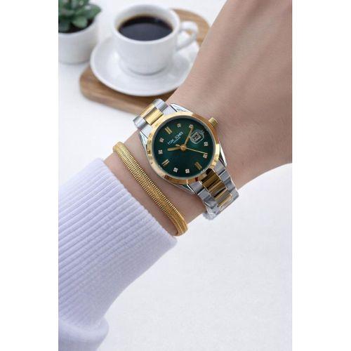 Tom Jones Çelik Kordon 2 Yıl Garantili 3 Atm Suya Dayanıklı Kadın Kol Saati+Bileklik BTJ.10057.4