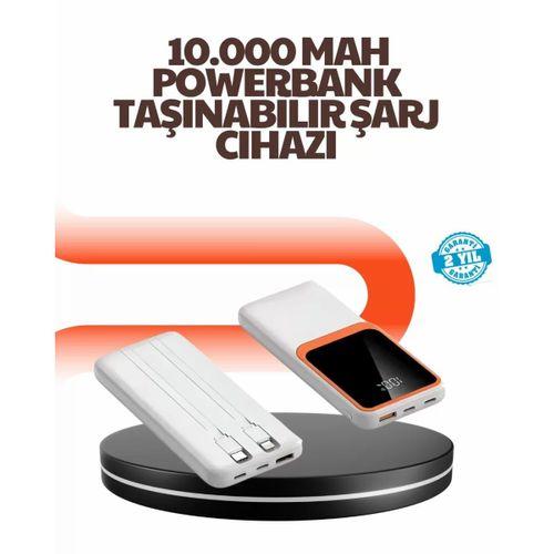 Taşınabilir 10000 Mah Powerbank – Dijital Göstergeli, Type-c Ve Usb Çıkışlı