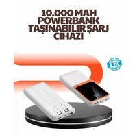 Taşınabilir 10000 Mah Powerbank – Dijital Göstergeli, Type-c Ve Usb Çıkışlı