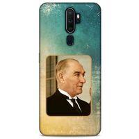 Oppo A5 2020 Kılıf Atatürk (27) Tasarımlı Kılıf Sarı Yeşil