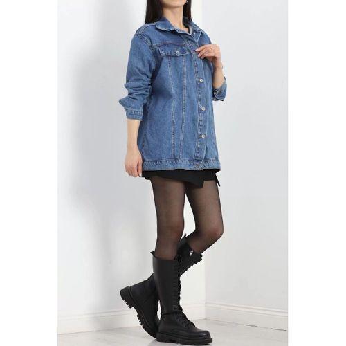 pilelistore Denim Kot Ceket Mavi