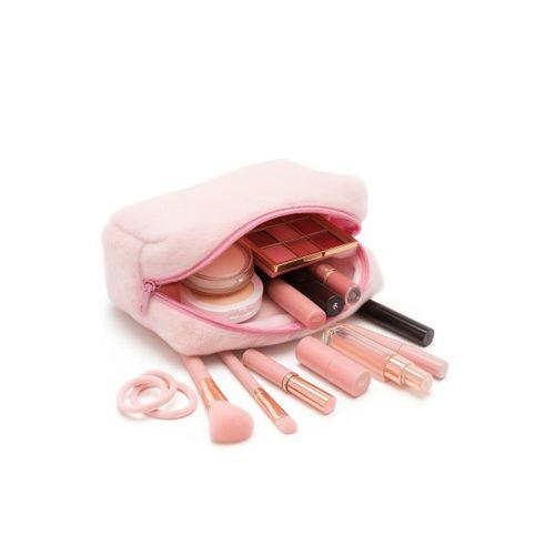 Peluş Yumuşacık Makyaj Çantası - Kozmetik Organizeri Pembe
