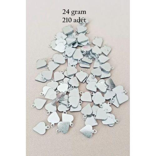 Oya Abiye Bileklik Kolye Pleksi Metalik Plastik Pul Gümüş Renk 24 gram 210 adet - BNC590