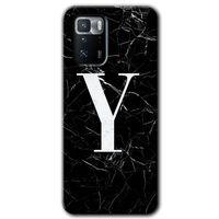 BeRa Aksesuar Poco x3 GT Kılıf Baskılı Kapak - Siyah Mermer Desenli Y Harfi +Tam Kaplayan Mat Seramik